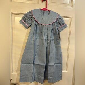 Charming Blue Kids Dress with Pink Accents